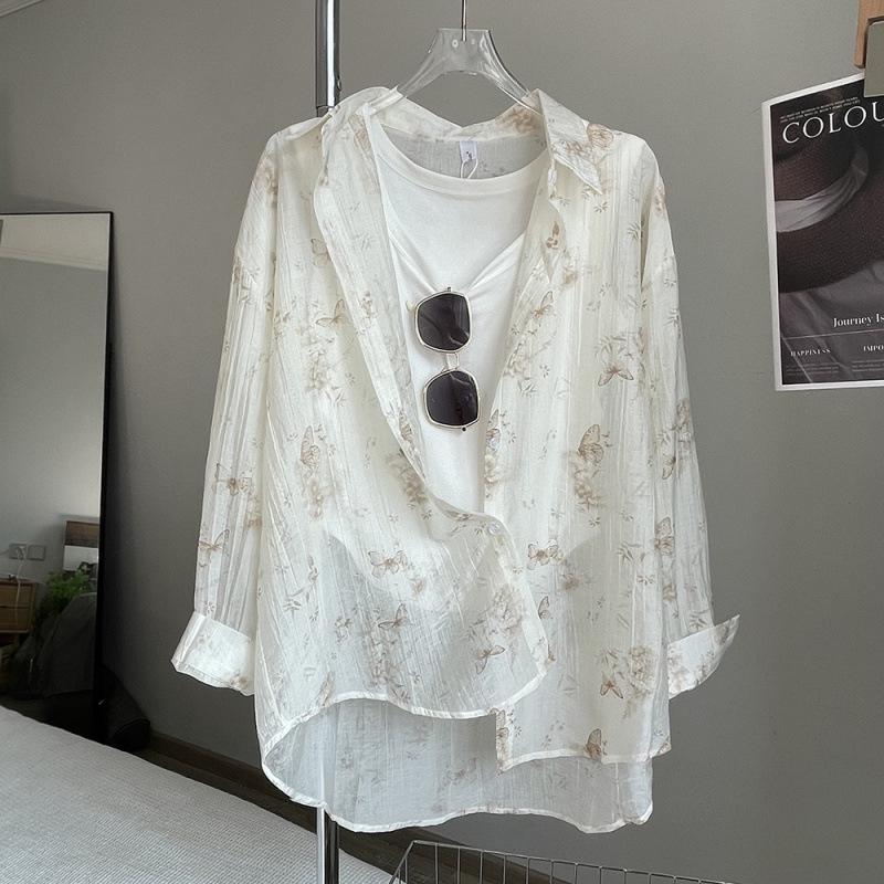 

Women s Printed Sun Protection Jacket - Loose Summer Gauze Cardigan 2026 L хакі