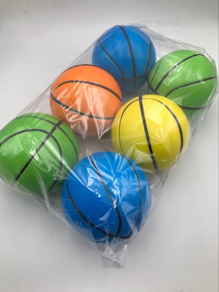 PU Soft Sponge Ball Set: 12.5cm Elastic Toy Balls for Kids - Football, Basketball, Rugby