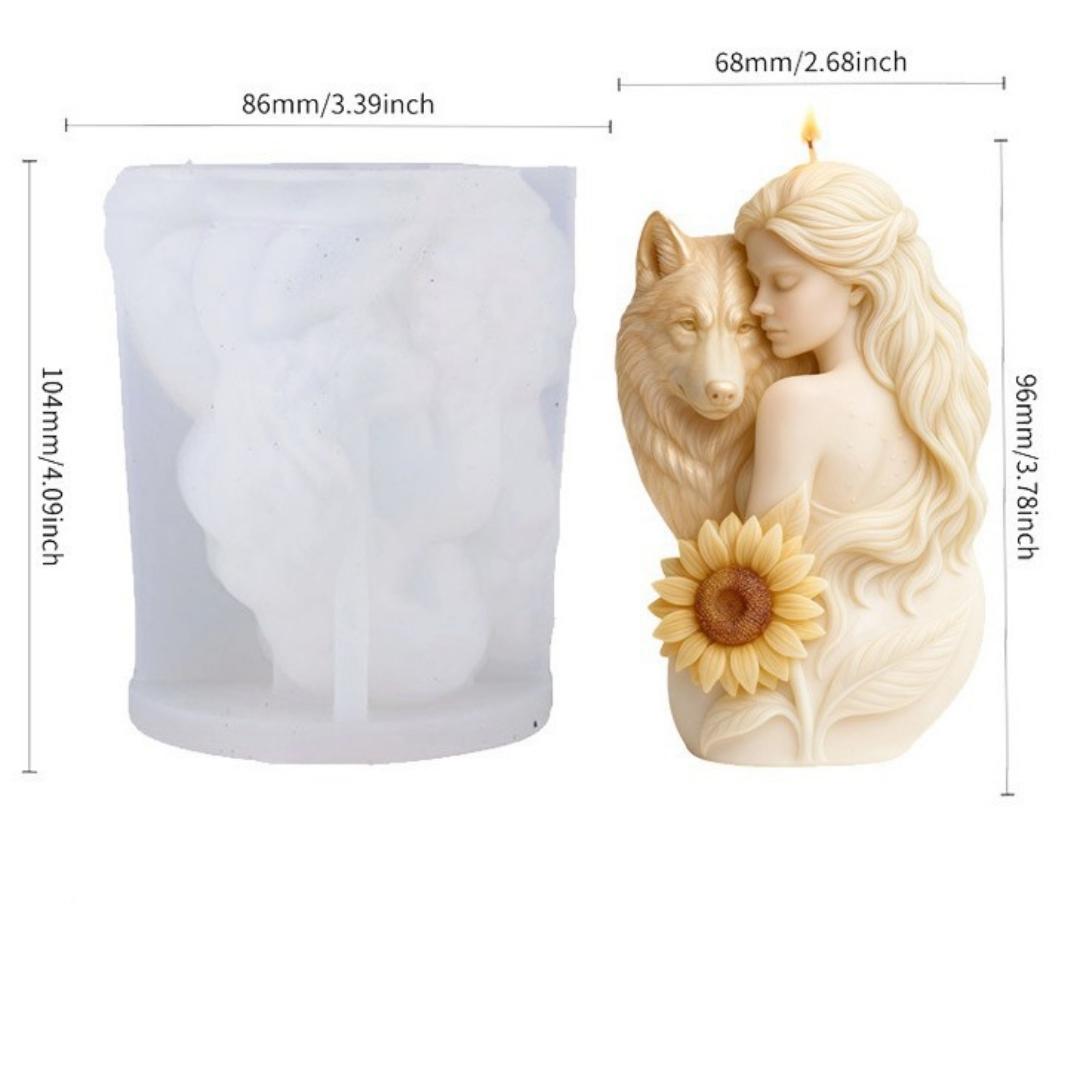 

Diy Wax Mold Food-Grade And Wolf Mold Scented Plaster Mold Reusable For Handmade Crafts Resin Ornaments Scented Candles