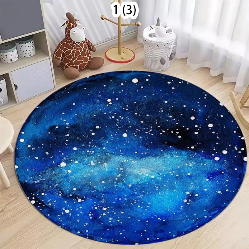 

Space Galaxy Starry Night Round Carpet Nebula Star Print Non-Slip Floor Mat for Living Room Bedroom Kids Room Space Home Decor 80cm x 80cm