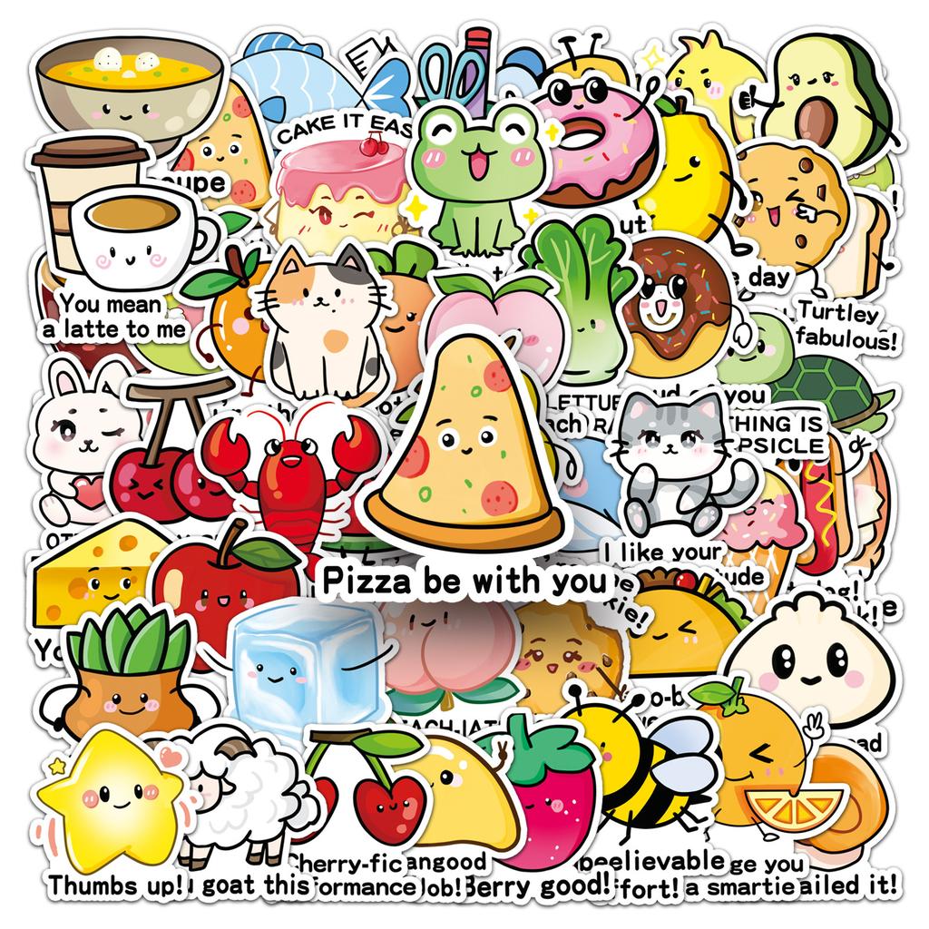 50 English Homophone Puns Children's Reward Original Positive-Minded Inspirational Waterproof Decorative Gooka Stickers