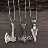 Wikinger Halskette für Männer Thors Hammer Nordischer Kompass Keltischer Knoten Wolf Amulett Anhänger