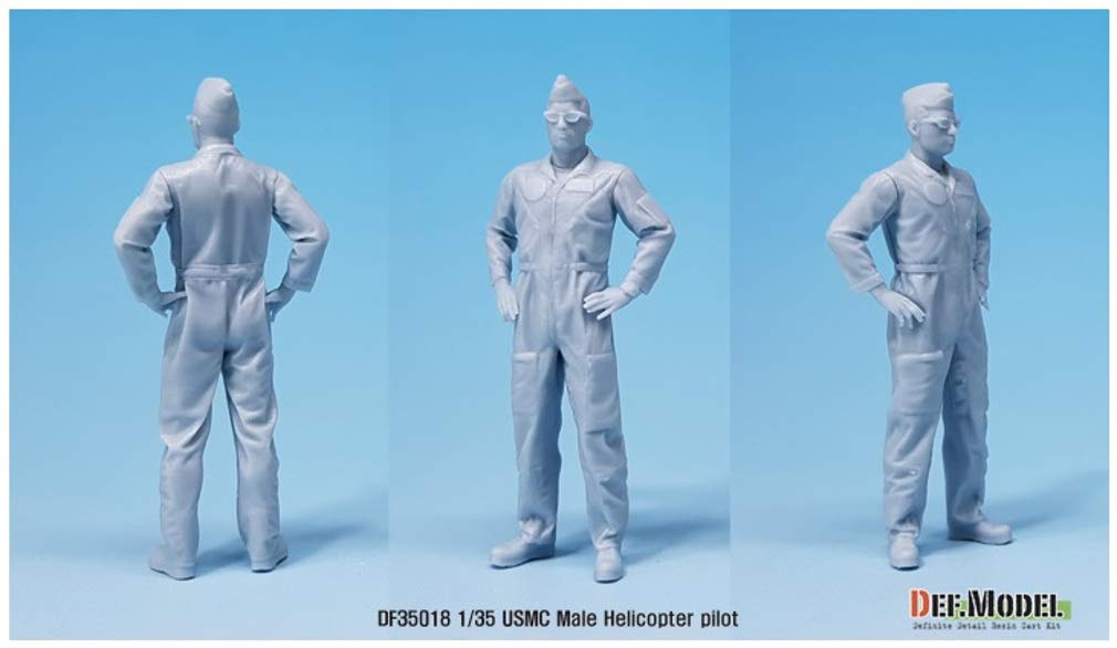 Def Model Modern US Marine Corps USMC Helicopter Pilot Male Model Resin Kit DF35018 1/35 (Standing Statue)