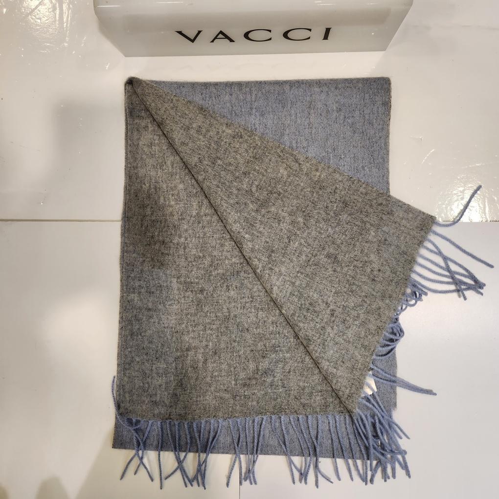 Bachi Men's Winter All-Wool Long Muffler Blue Light Gray Double-Sided Curl Long Muffler VM1N 4BR120-1