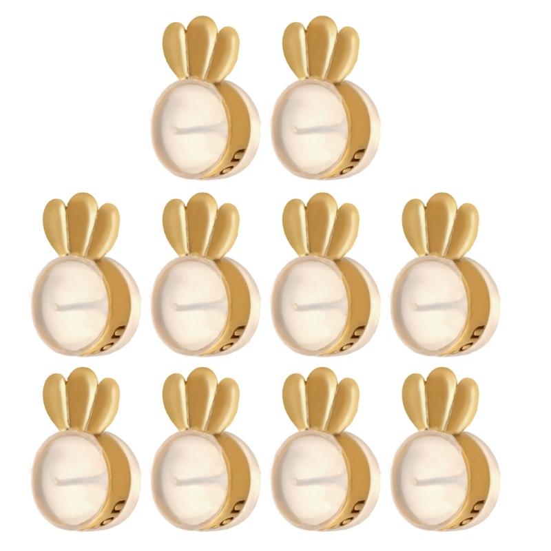 

10Pcs Crown Shaped Earring Stoppers Backings Practical Earrings Backs for Droopy Ears Adjustable Secure Earring Lifters 1 золотий