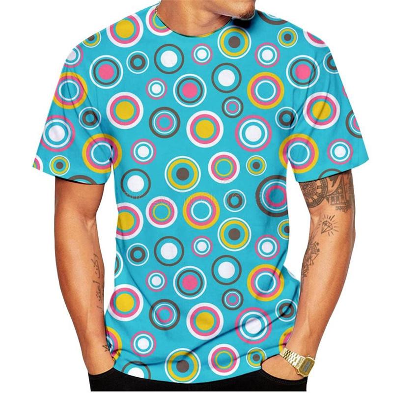 Summer Round Neck 3D Colorful Flower Print Top Fashionable Casual Hawaiian Vacation Style Short Sleeved Men's T-shirts