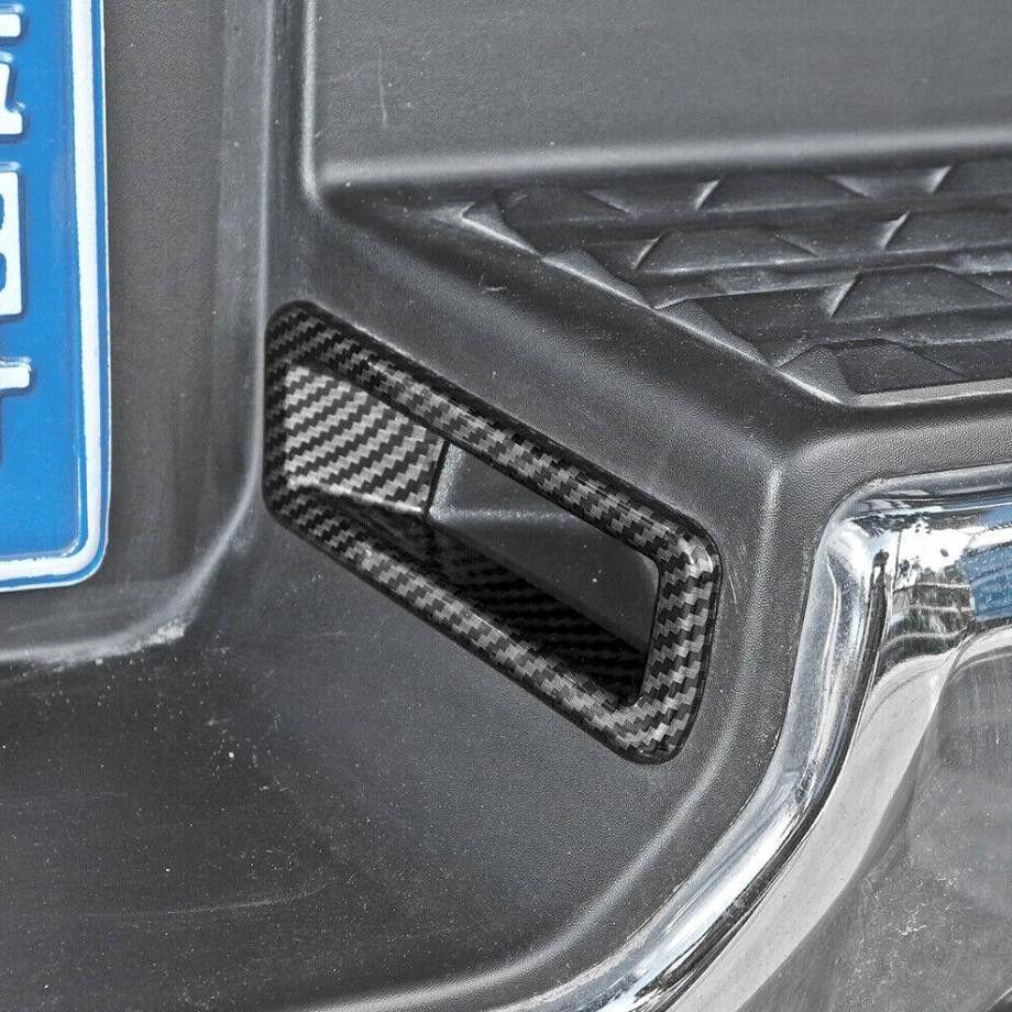 For Dodge RAM 1500 2019-2024 Carbon Car Rear License Plate Lamp Light Cover Trim