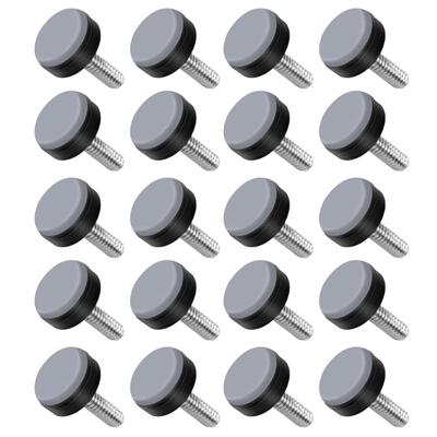 20Pcs Table Chair Foot Round Sliders Legs Pads with M6 Thread for Chairs Tables Sofas Protect Floors Reduce Noise