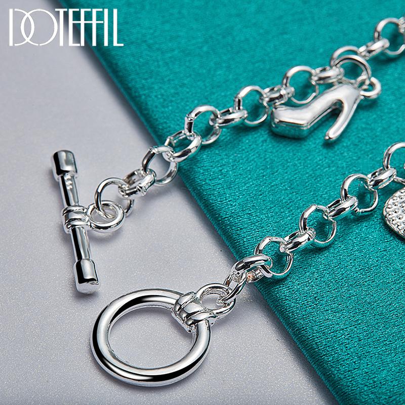 Shoes Bag Pendant Bracelet Silver Beautiful Jewelry