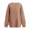Women's Color Neck Long Sleeve Sweatshirt Pullover Top for Casual Everyday Wear