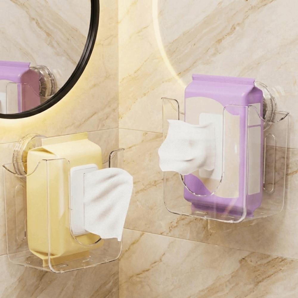 Plastic Wet Wipes Storage Box Punch-Free Tissue Storage Box Practical Wipes Holder for Bathroom