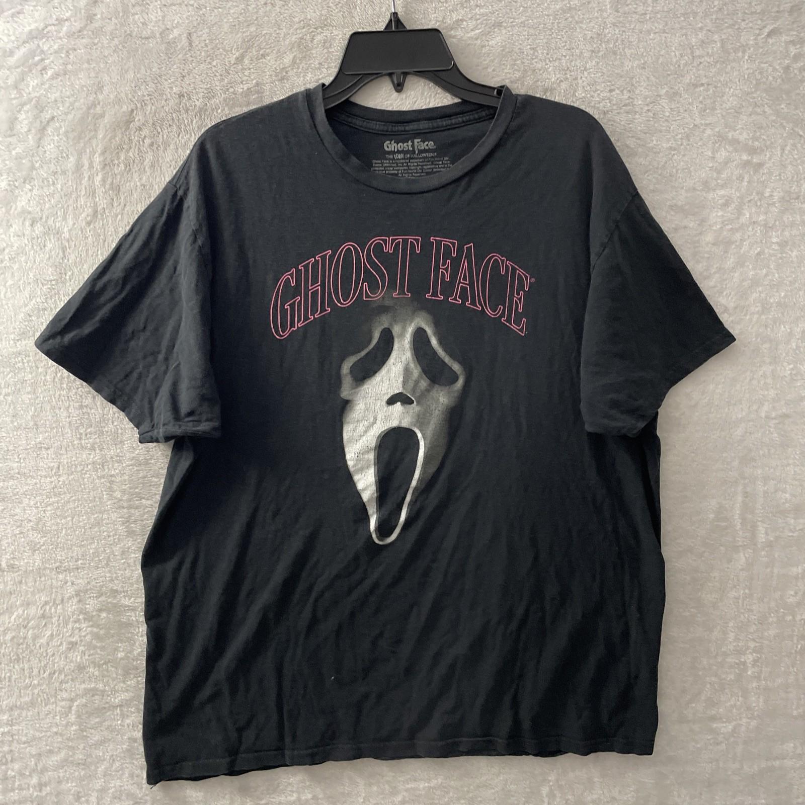Ghost Face Mens T Shirt Black Horror Graphic XL Cotton Crew Neck Short Sleeve S разноцветный
