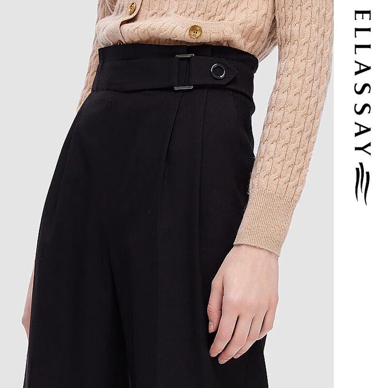 ELLASSAY Women's Winter High-Waist Straight-Leg Casual Trousers