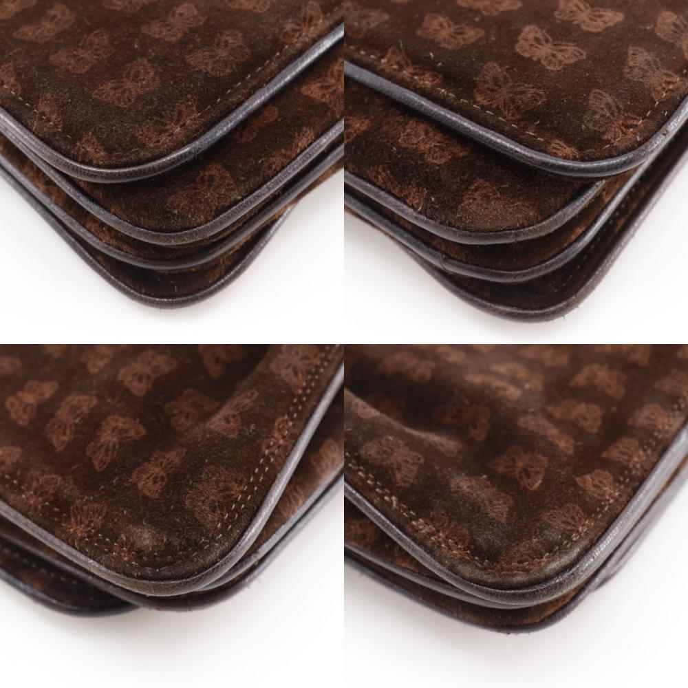 BOTTEGAVENETA 3WAYShoulder Tote Bag Butterfly Pattern Brown Suede Women Used