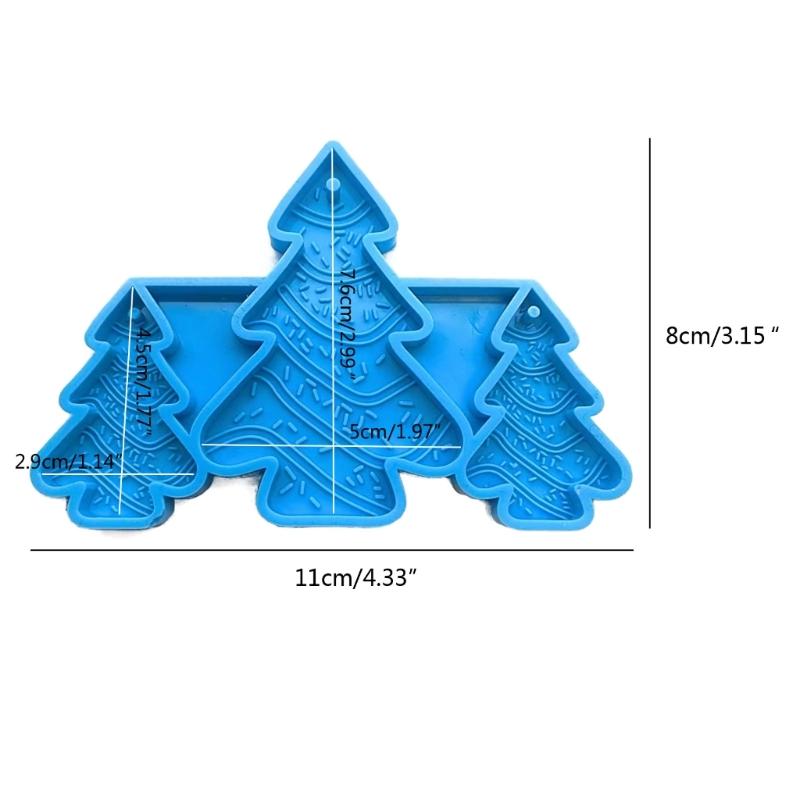DIY Christmas Tree Keychain Silicone Epoxy Mold DIY Necklace Pendant Jewelry Crafting Mould for Christmas Gift Craft
