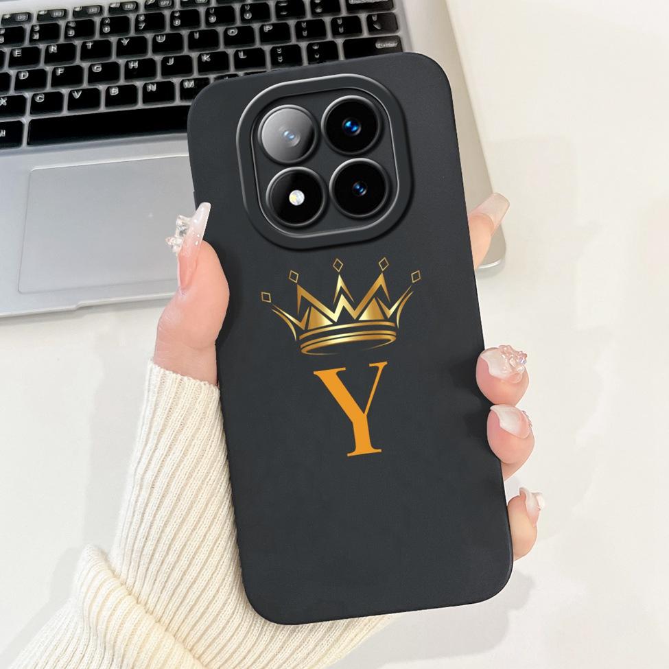 For Redmi Note 14 Pro Plus 5G Case Fashion A-Z Letters Luxury Flowers Shockproof Silicone Cover For Redmi Note 14 Pro+ 5G Funda