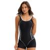 Costume intero sportivo da donna abbinamento colori conservativo costume da bagno sexy schiena scoperta