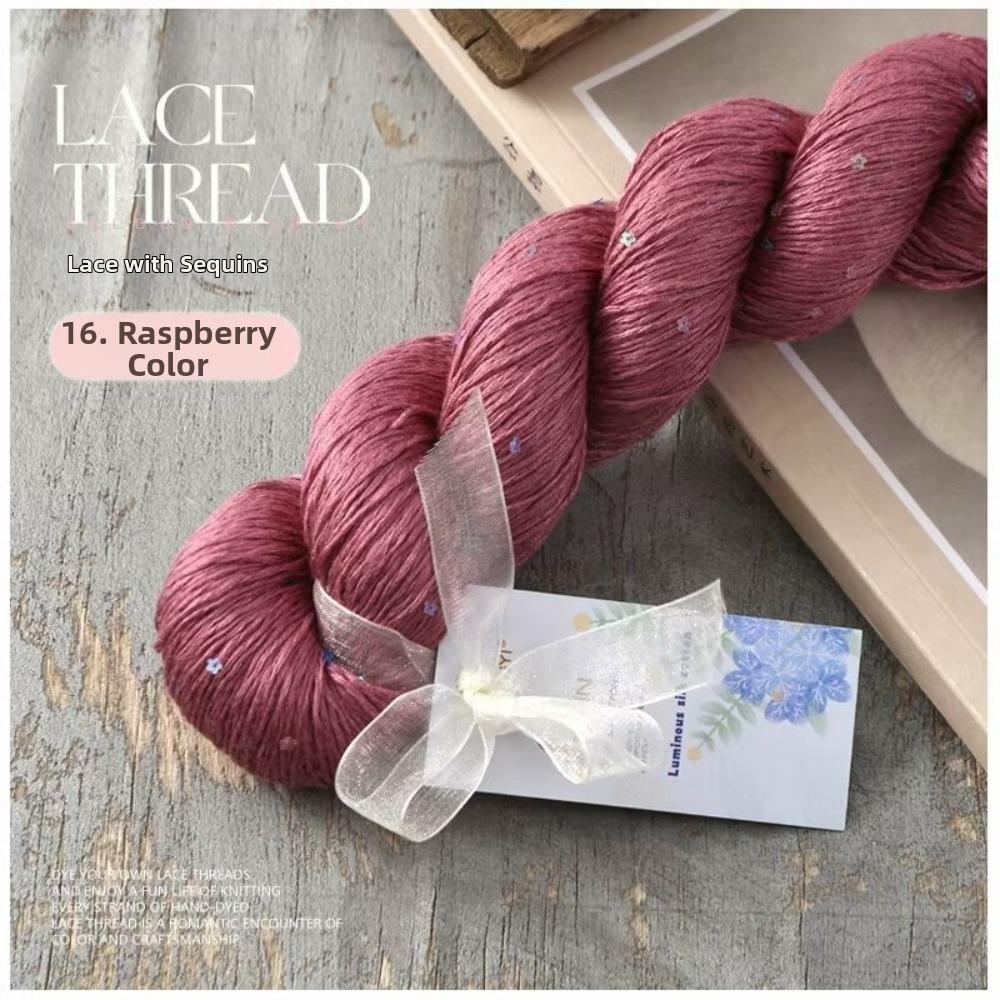 New 100g Weight Tencel Yarn Soft Texture Silk-like Solid Sequins Cotton Yarn Summer Lace Warm Feel Knitting Thread Hand Knitting