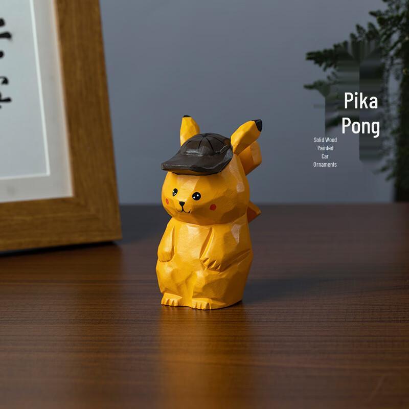 OLOMM Hand-Painted Wooden Pikachu Ornament