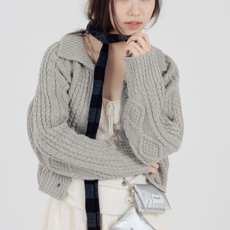muwm Lazy Stripe Muffler (Black Gray)