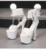 Fashion Super High Heels Lace-up Platform Women Sandals Summer Candy Color Walk Show Nightclub Pole Dance Open Toe Stripper Sandals