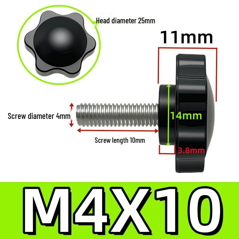 304 Stainless Steel Six-Star Handle Bolt with Plum Blossom Plastic Cap (M4, M5, M6, M8, M12)