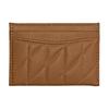 Coach Card Case 11 Gold Logo Striped Stitch Napa Leather Women Card Case Brown CM434-B4T7J