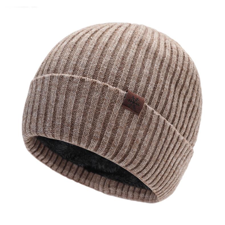 Podzim a zima Muži a ženy Polstrovaná lyžařská pletená čepice Teplá zesílená ochrana uší Vlněná čepice Head Snowflake Pletená čepice