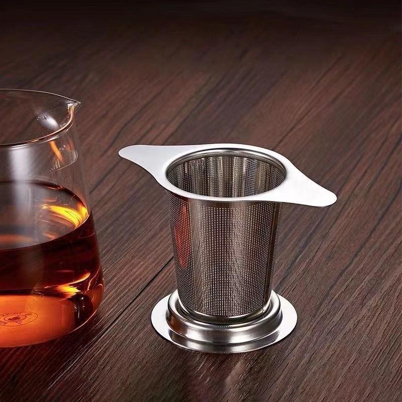 1 Infuseur à thé extra fin pour thé en vrac 304 Acier inoxydable Passoire à thé Filtre à thé avec couvercle et poignées résistantes à la chaleur