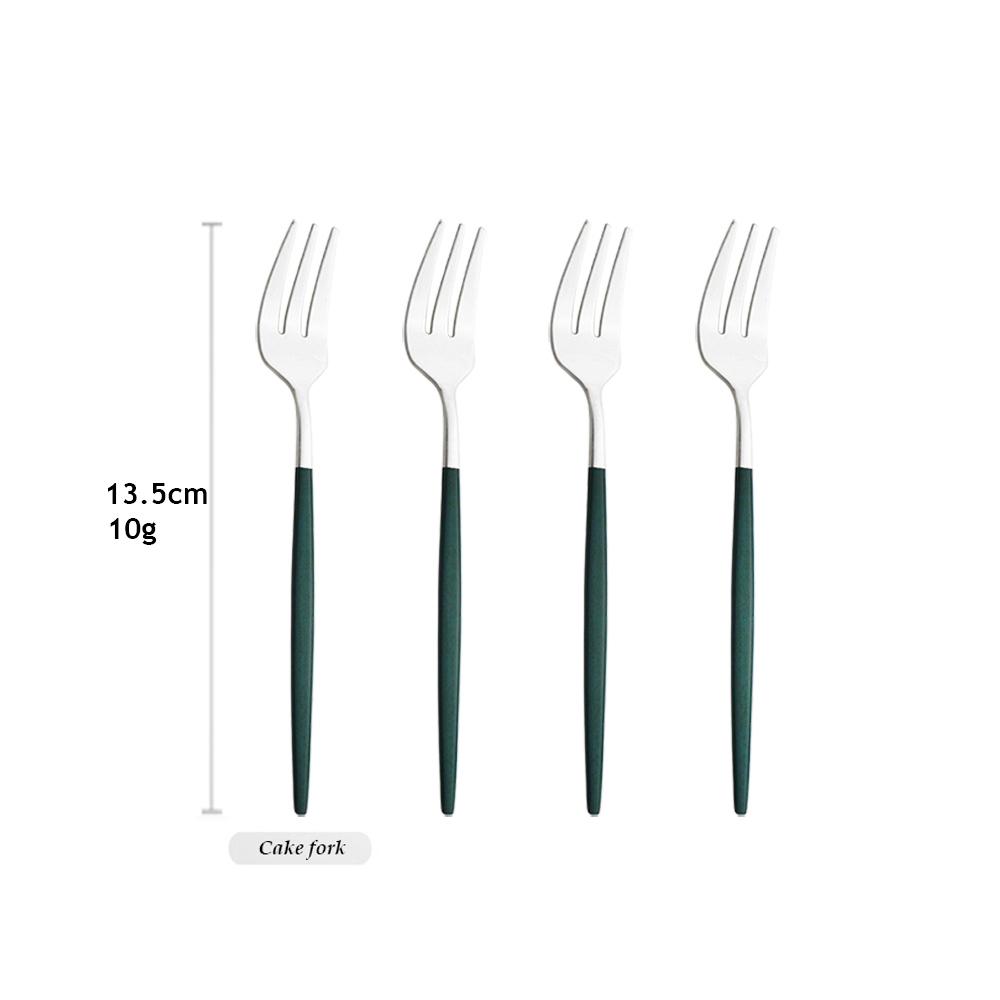 4PCS Stainless Steel Cutlery Rainbow Cake Fruit Fork Dinner Salad Fork Tableware Gold Dessert Fork For Hotel Party Kitchen Tool