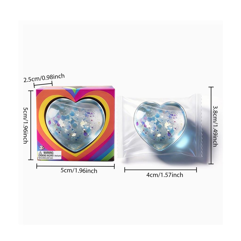 Needoh Style Heart Shaped Stress Reliever Super Soft Squishy Gel With Uplifting Vibes Sensory Fidget Gadget For Anxiety Relief
