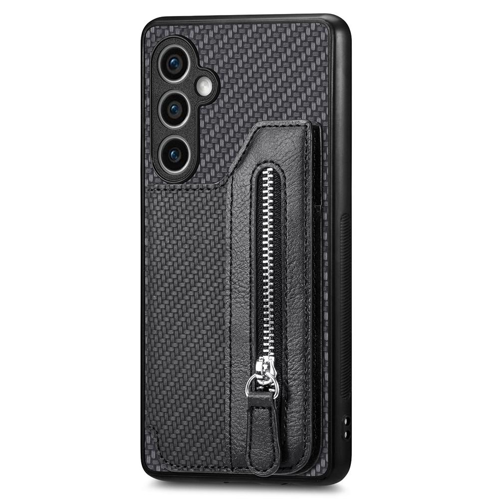 

For Samsung Galaxy S23 FE Phone Case Zipper Pocket Wallet Leather Back Cover Black
