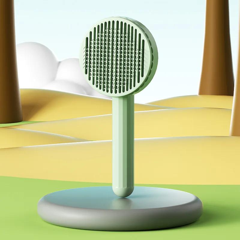 

Расческа для питомцев Щетка для чистки питомцев Инструмент для груминга кошек и собак Расческа для удаления плавающей шерсти Массажер Аксессуары для груминга щенков и котят зелёный