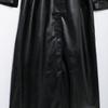 Kaslead New Arrival Women's Clothing Fashion Style Fashion Simple Lapel Loose with Belt Imitation Leather Trench Coat Outwear