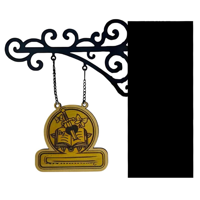 Book Nook Tavern Signs Literary Hanging Sign Readers Genre Shelf Labels Book Decor Bookshelf Signs Halloween Decor
