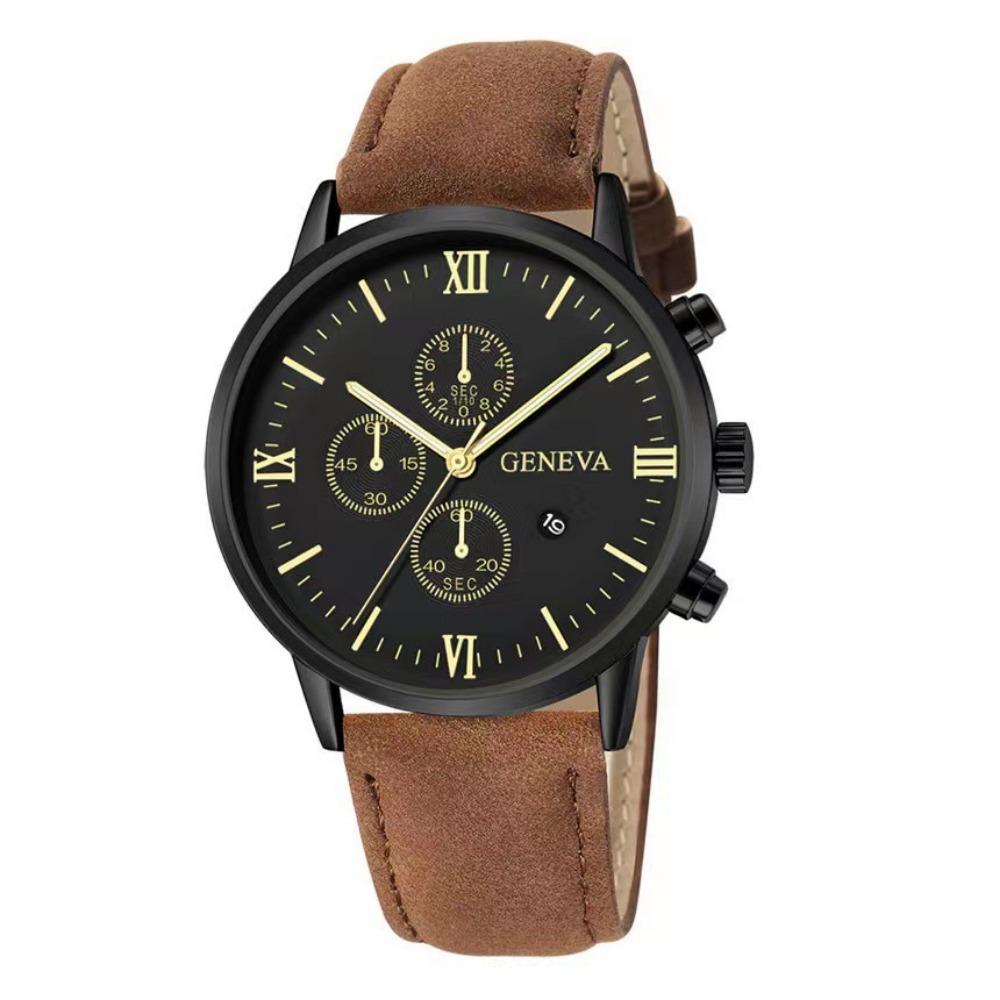 Businessuhr, Herren Casual Genf Quarz Uhr, Herren Kalender Armbanduhr