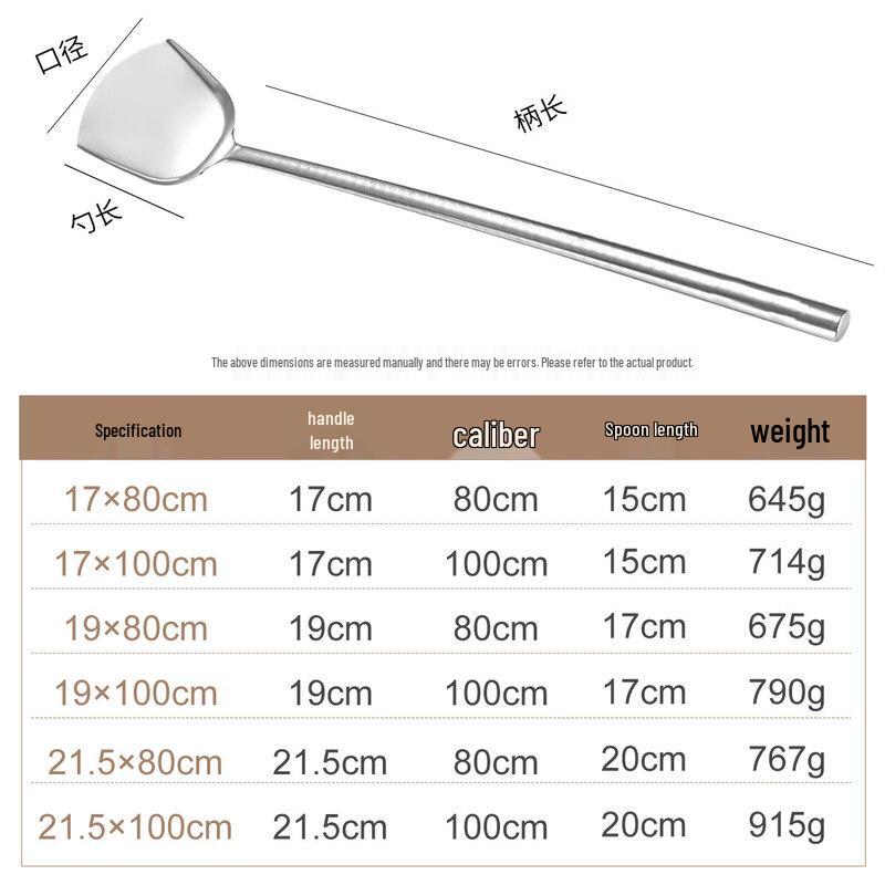 Large Stainless Steel Long Handle Wok Spatula