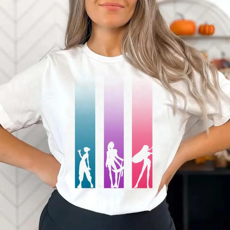 Huntrix Girls Kpop Demon Hunters Two-sided Shirt Anime Style Shirt Summer Rumi Mira Zoey Girl for Men Women Kids Family Clothing