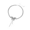 Luxury Women Rhinestones for Butterfly Choker Shiny Crystal Tassel Short Temperament Chain Necklace Girl Fashion Jewe