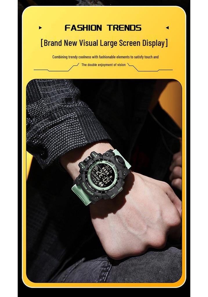Orologio Sportivo Impermeabile Sanda per Adolescenti da Esterno - Alla Moda con Schermo Grande, Orologio Elettronico Multifunzione