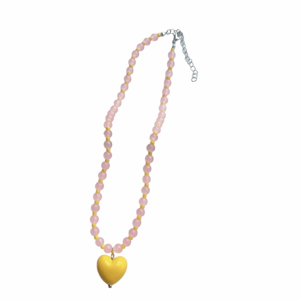 

Clavicle Chain Beaded Pendant Choker Aesthetic Y2K Necklace Delicate Heart Necklace Summer
