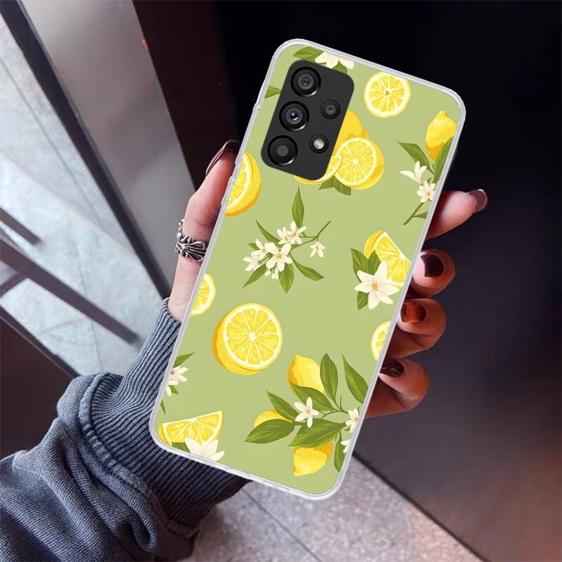 

Summer Fruits Lemon Phone Case For Samsung Galaxy A12 A52S A42 A32 A22 A51 A50 Note 20 Ultra 10 S10 Plus A71 A70 A31 A30 A10S Ga Samsung A02S