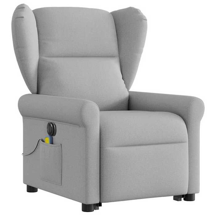 VidaXL Fauteuil inclinable de massage électrique gris nuage tissu 3303413