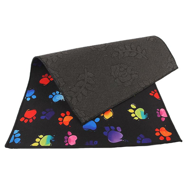 Pet Paw Pattern Floor Mat Multi-Function Non-Slip Cats Dogs Kennel Fence Carpets Household Pet Meal Mat Puppy Training Pad