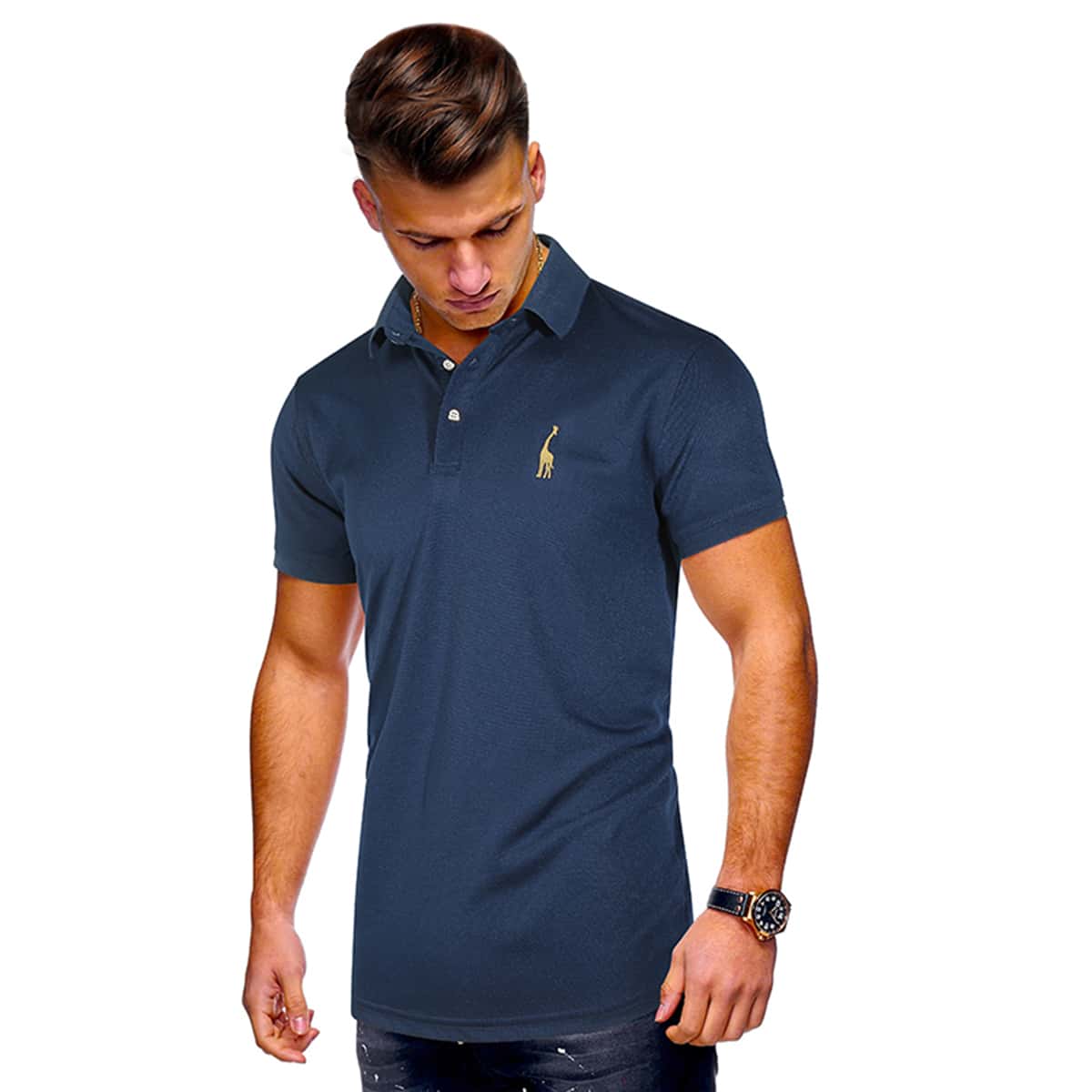 

Европейская модная одежда Мужские рубашки поло Теннисная рубашка с коротким рукавом Повседневная работа