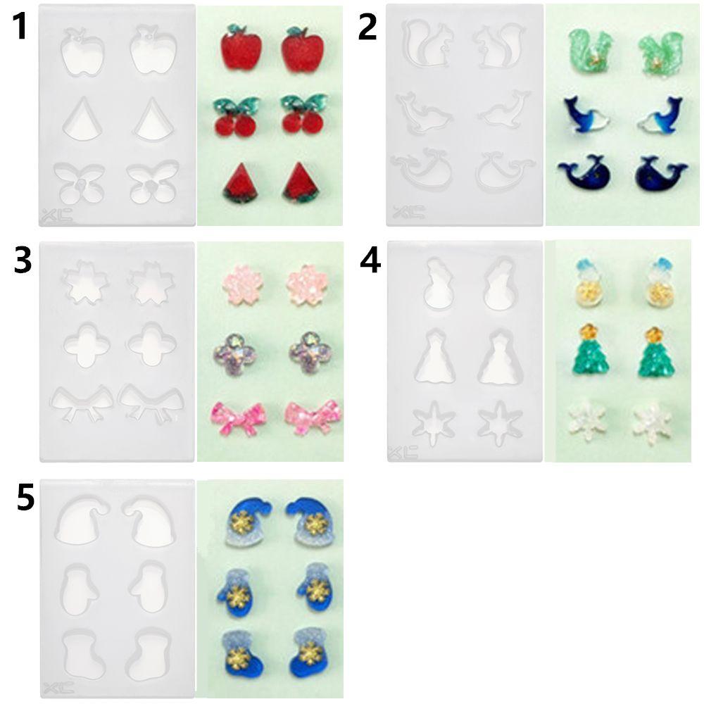 Glue Keychain Necklace Crystal Epoxy Mold Resin Silicone Molds Pendant Mould Earrings Mould