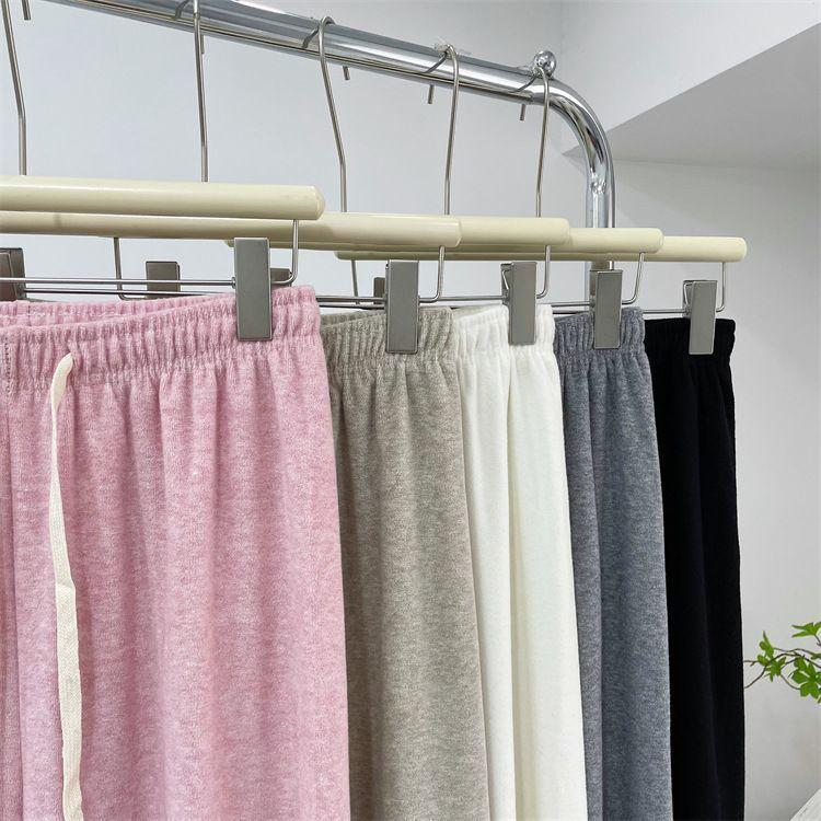 Pantaloni Casual Eleganti in Maglia di Cashmere Morbidi a Gamba Dritta Pantaloni a Gamba Larga di Lana Streetwear Moda High Street Pantaloni Femminili