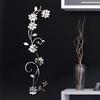 Pegatinas de pared con efecto espejo acrílico 3D para bricolaje, diseño de flores y enredaderas, para decoración del hogar