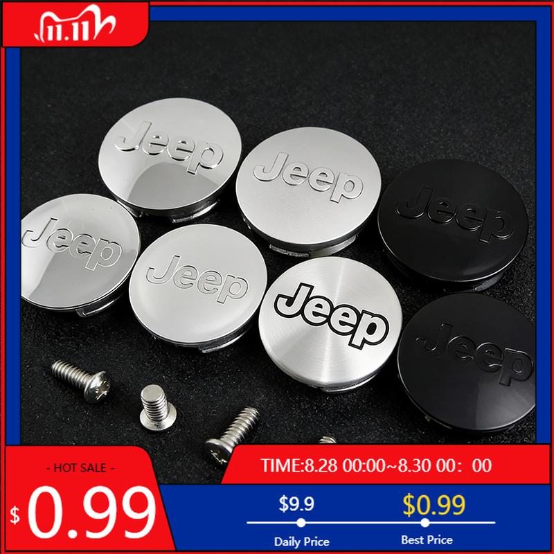 Kopphållare 4 st 63MM/55MM Metall Bilfälgnavkåpa Fälgcentrumkåpa För Jeep Renegade Wagoneer Avenger Recon Wrangler JK Gla