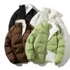 Men's Winter Thickened Fleece-Lined Down Coat - Trendy Warm Loose Cotton Outerwear Jacket
